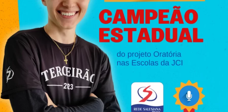 Aluno do Dom Bosco de Rio do Sul é campeão Estadual de Oratória
