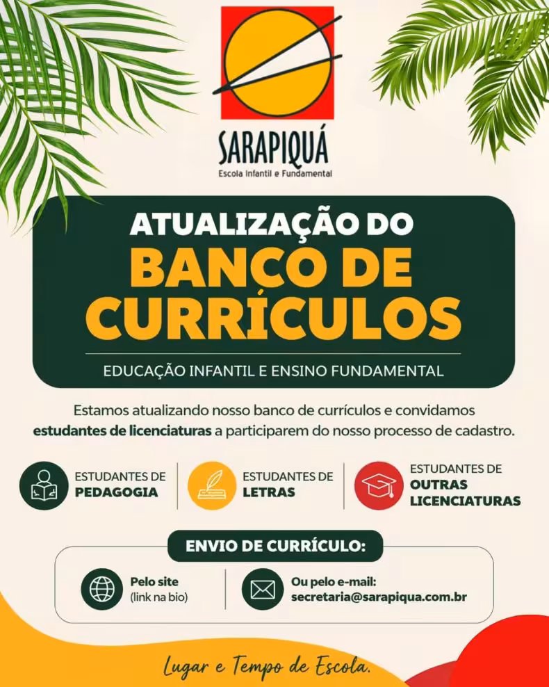 Vagas Colégio Sarapiquá