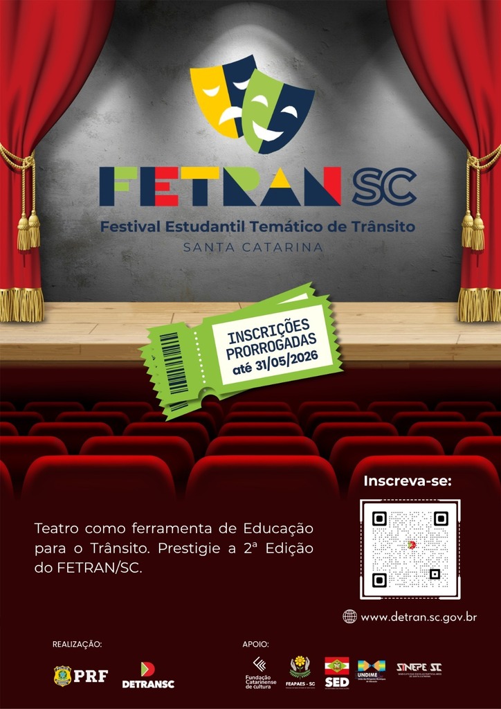 Inscrições prorrogadas: Escolas têm até 31 de maio para participar do FETRAN SC 2026